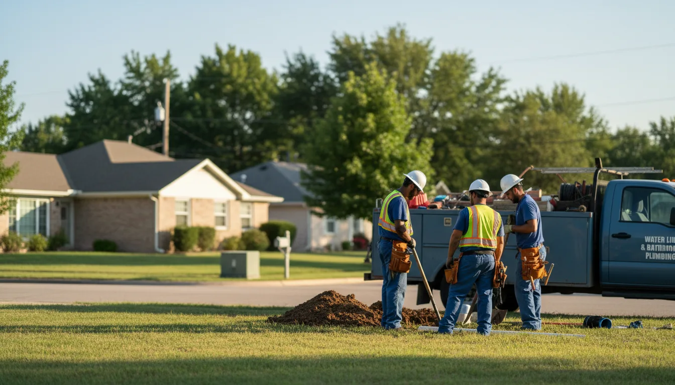 Residential water line and bathroom plumbing service in Calamus, IA
